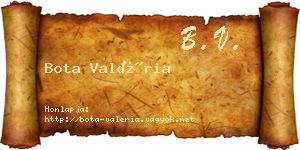 Bota Valéria névjegykártya