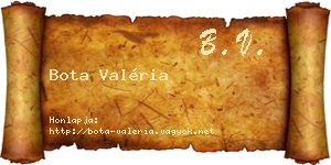 Bota Valéria névjegykártya